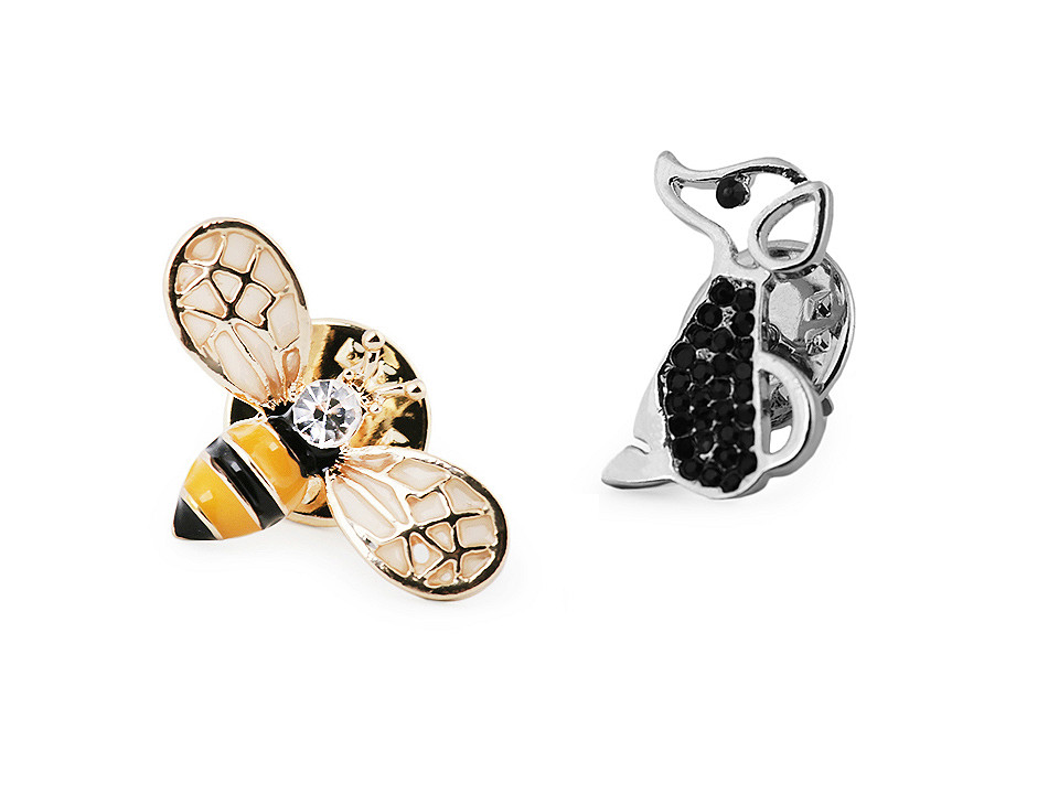 Brosche / abzeichen hund, biene - Platine (1 Stück)