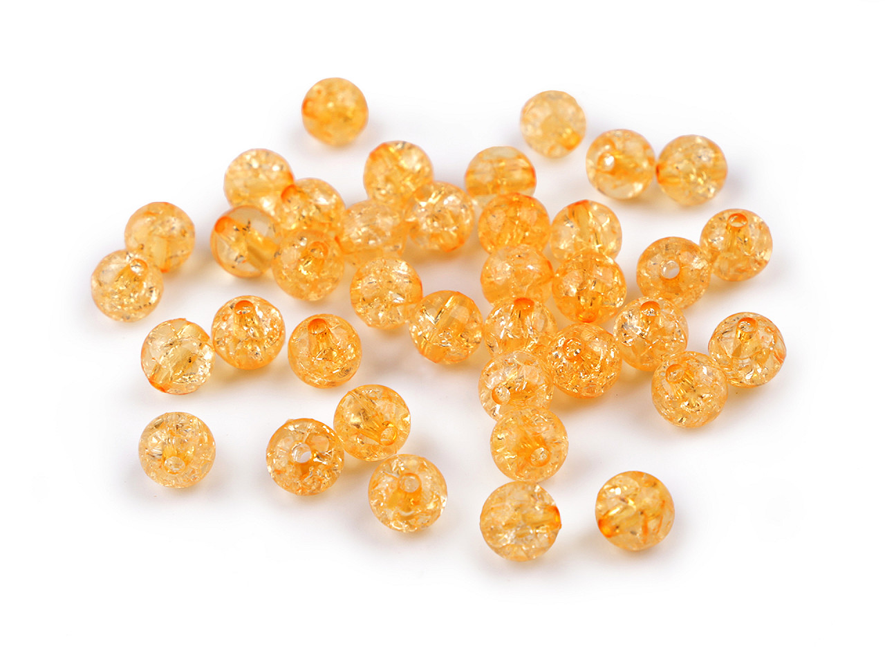 Crackle perlen ø 8 mm - Gelb (500 Gramm)