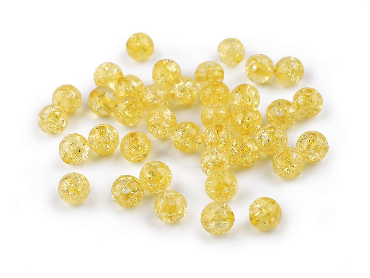Crackle perlen ø 8 mm - Gelb (500 Gramm)