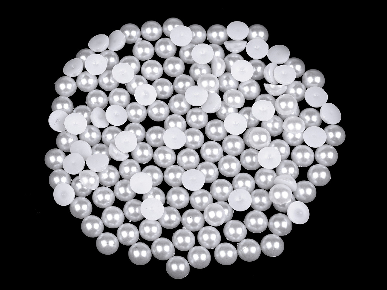 Cabochons/halbperlen/perlen zum aufkleben ø 9 mm - Weiß (10 Gramm)