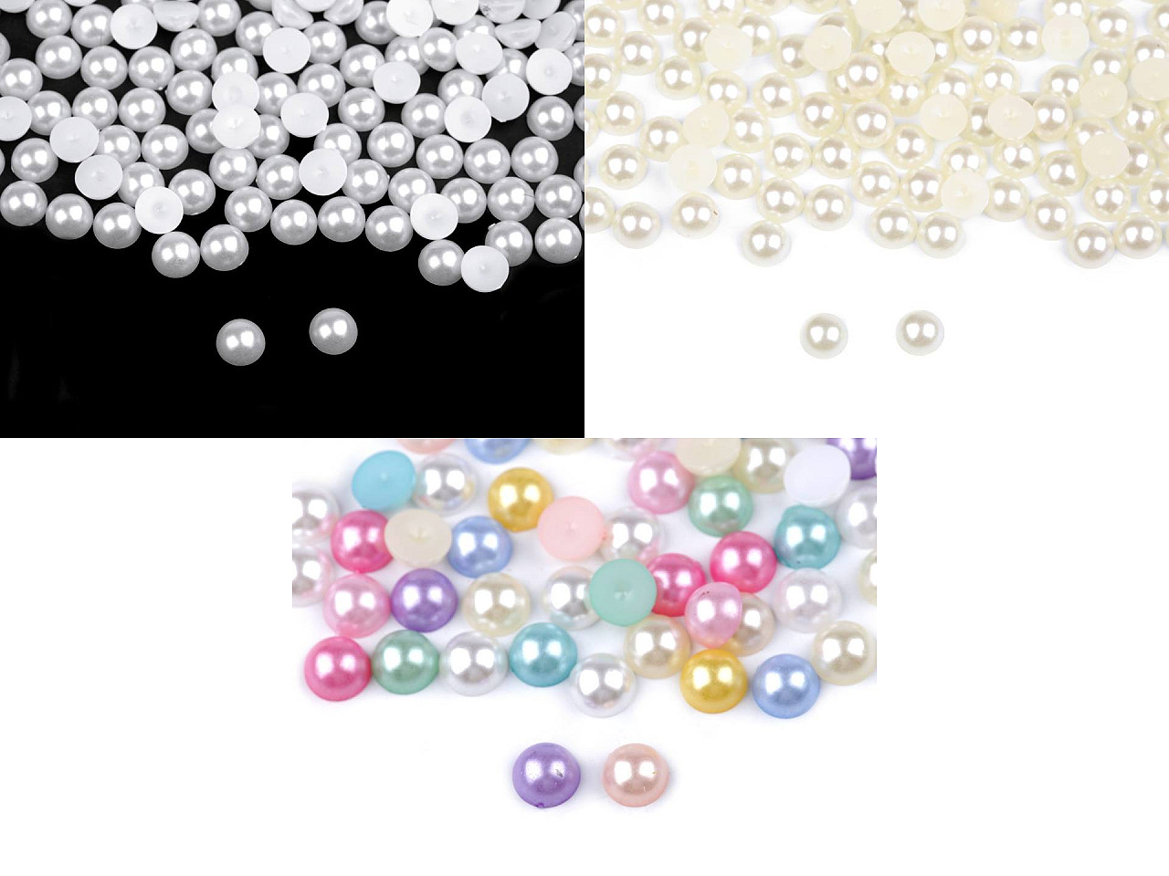 Cabochons/halbperlen/perlen zum aufkleben ø 9 mm - Weiß (10 Gramm)