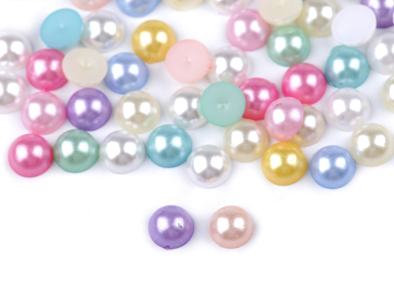 Cabochons/halbperlen/perlen zum aufkleben ø 9 mm - Weiß (10 Gramm)