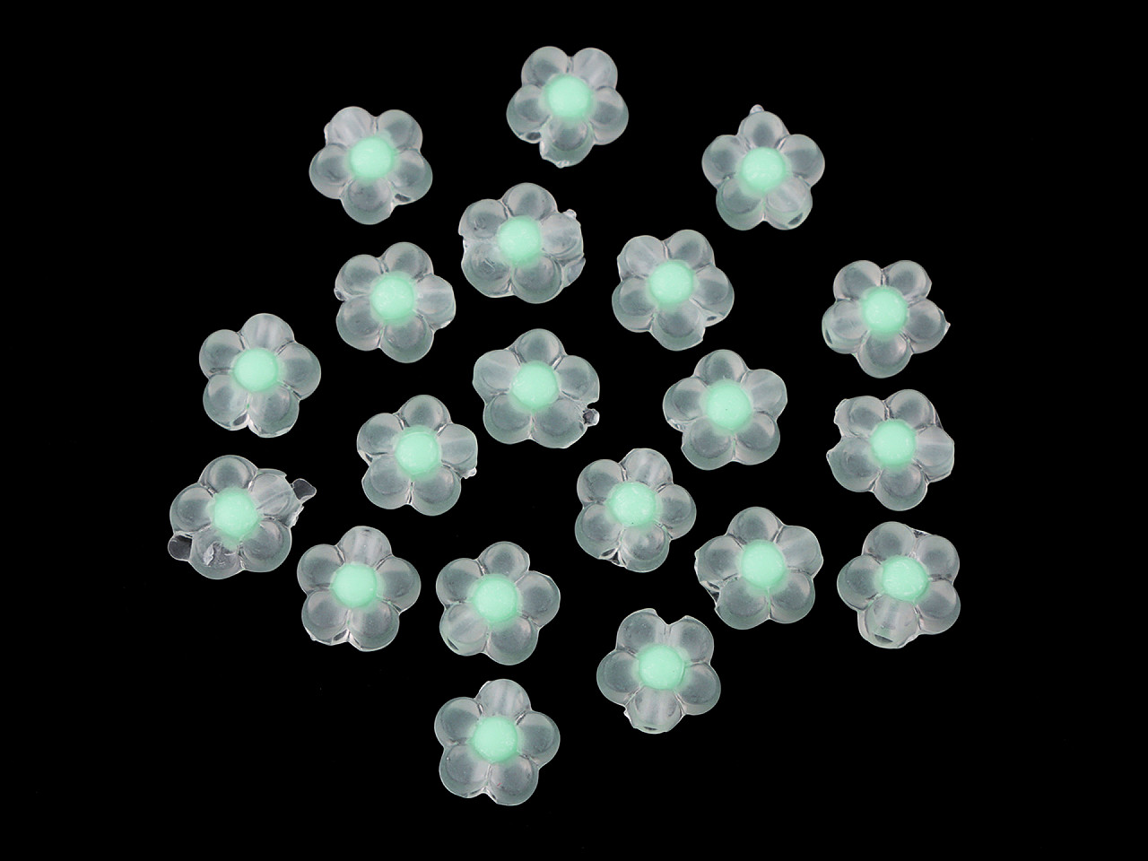 Kunststoffperlen blume matt ø 13 mm - Blau fein (10 Gramm)