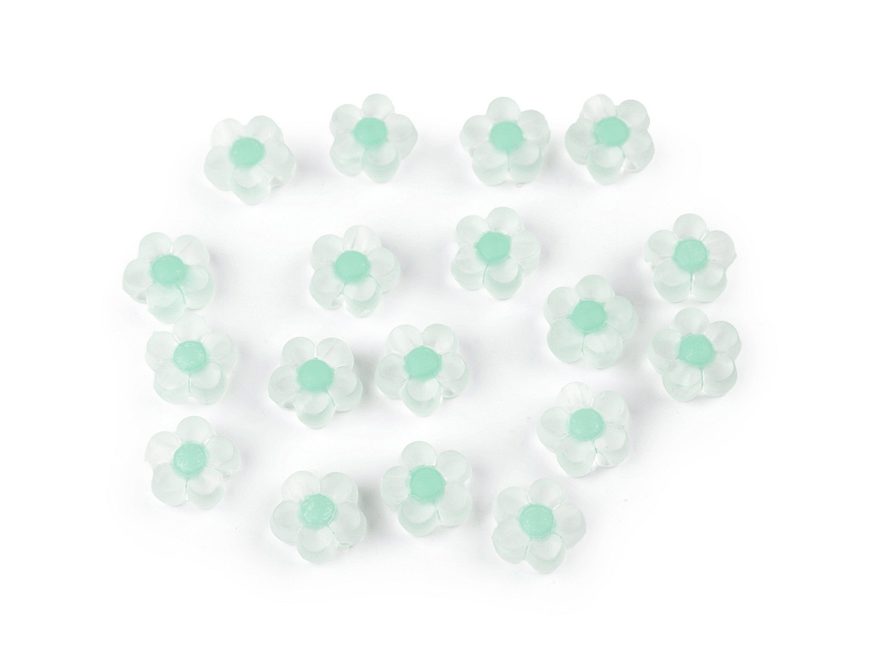Kunststoffperlen blume matt ø 13 mm - Blau fein (10 Gramm)