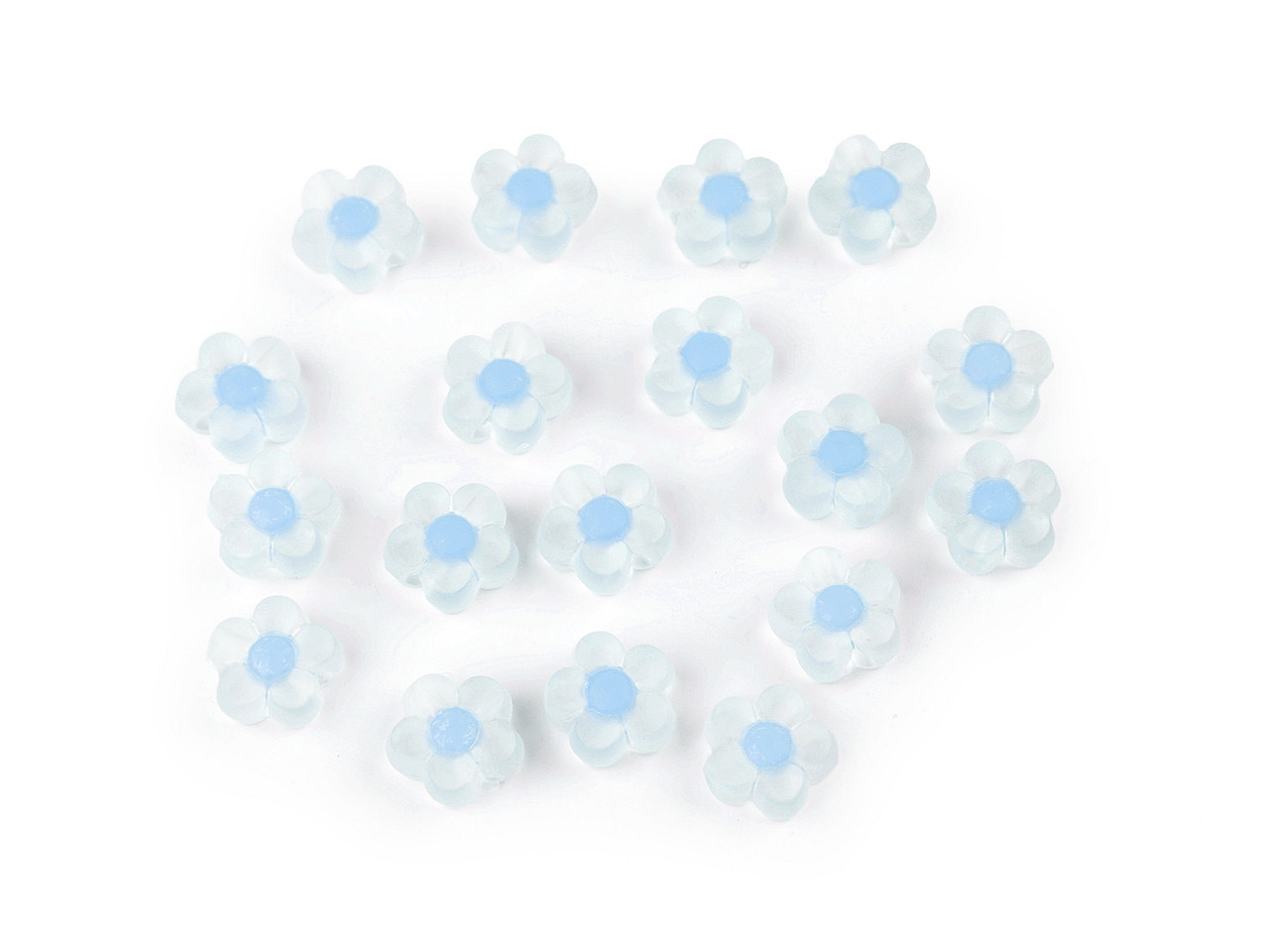 Kunststoffperlen blume matt ø 13 mm - Blau fein (10 Gramm)