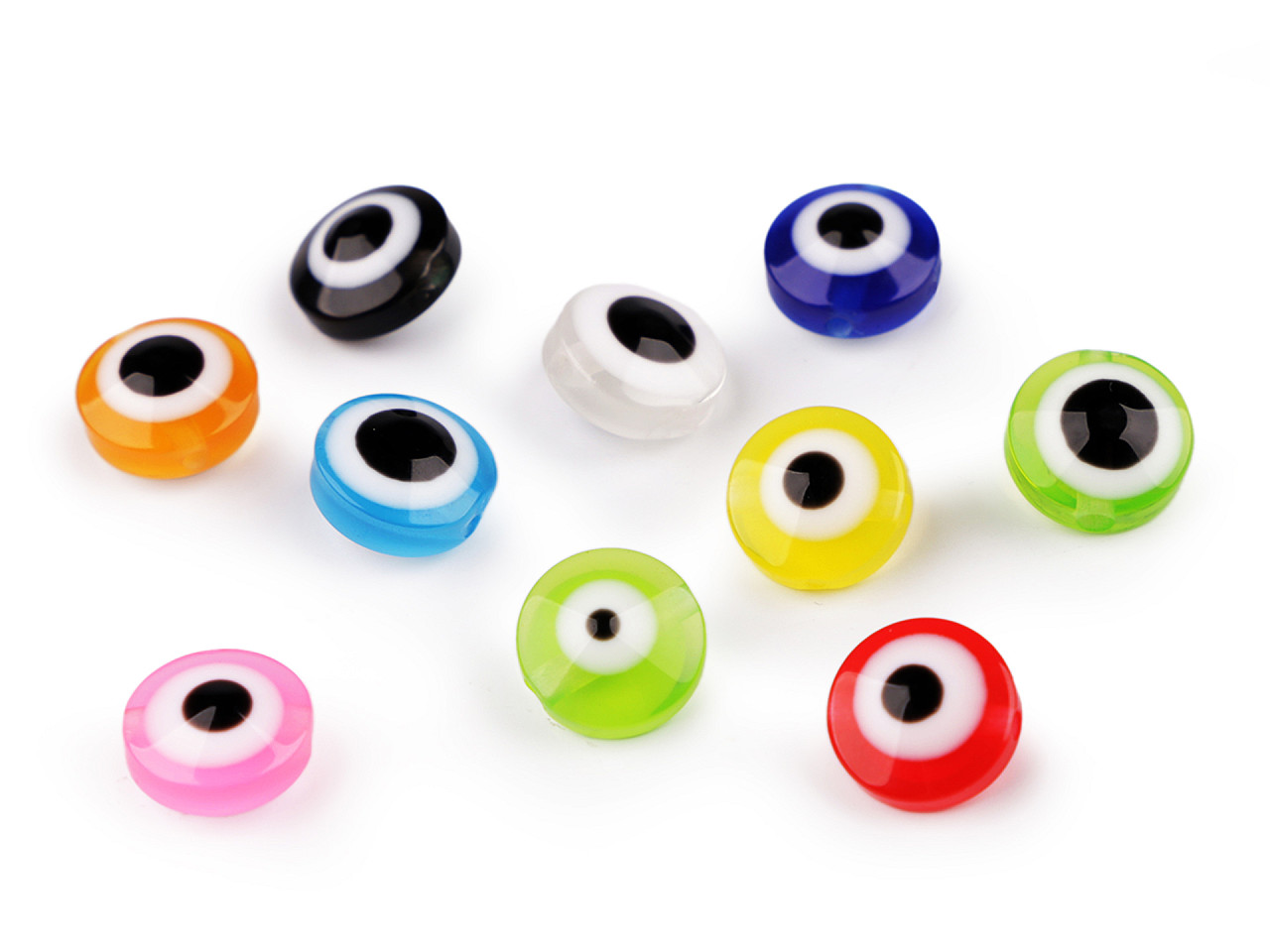 Kunststoffperlen allahs auge, ø 12 mm - Mix (10 Stücke)