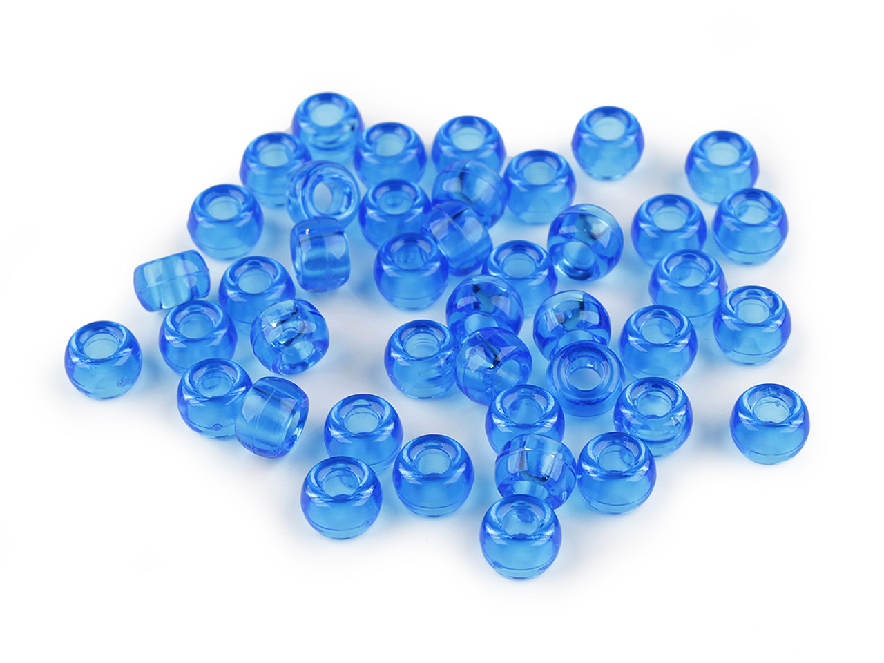 Kunststoffperlen mit großem loch, 9 x 6 mm - Transparent (500 Gramm)
