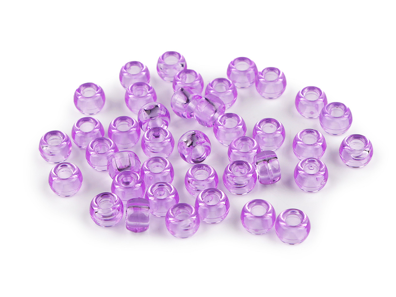 Kunststoffperlen mit großem loch, 9 x 6 mm - Transparent (500 Gramm)