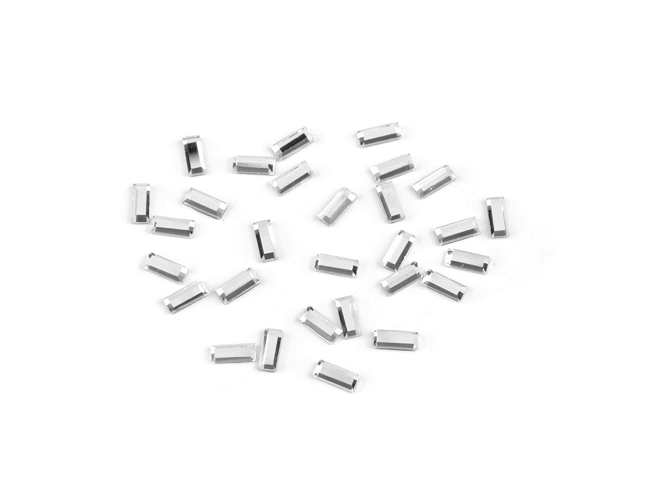 Rechteckige hotfix-bügelsteinchen mit geradem schliff, 3 x 7 mm - Crystal (2 Gramm)
