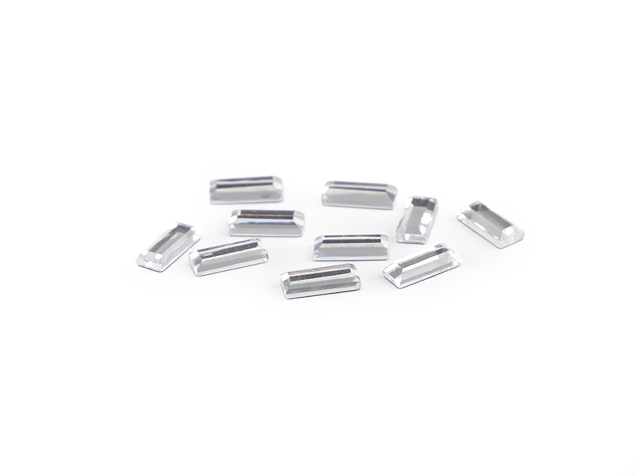 Rechteckige hotfix-bügelsteinchen mit geradem schliff, 3 x 7 mm - Crystal (2 Gramm)