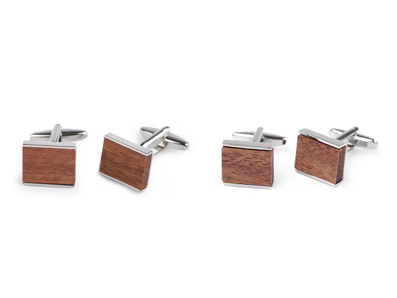 Manschettenknöpfe aus holz in geschenkbox - Braun (1 Dosis)