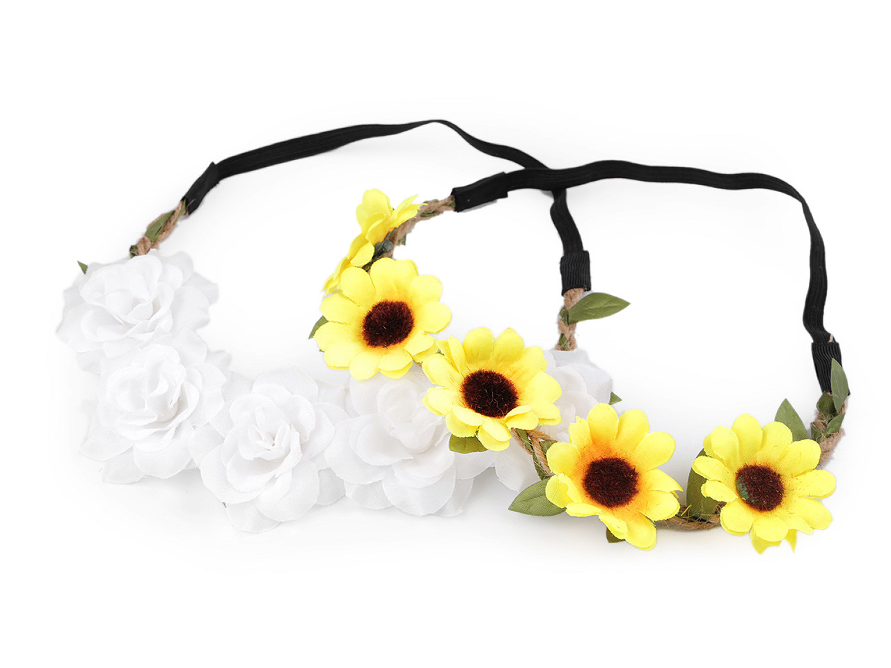 Elastisches haarband mit blumen - Weiß (20 Stücke)
