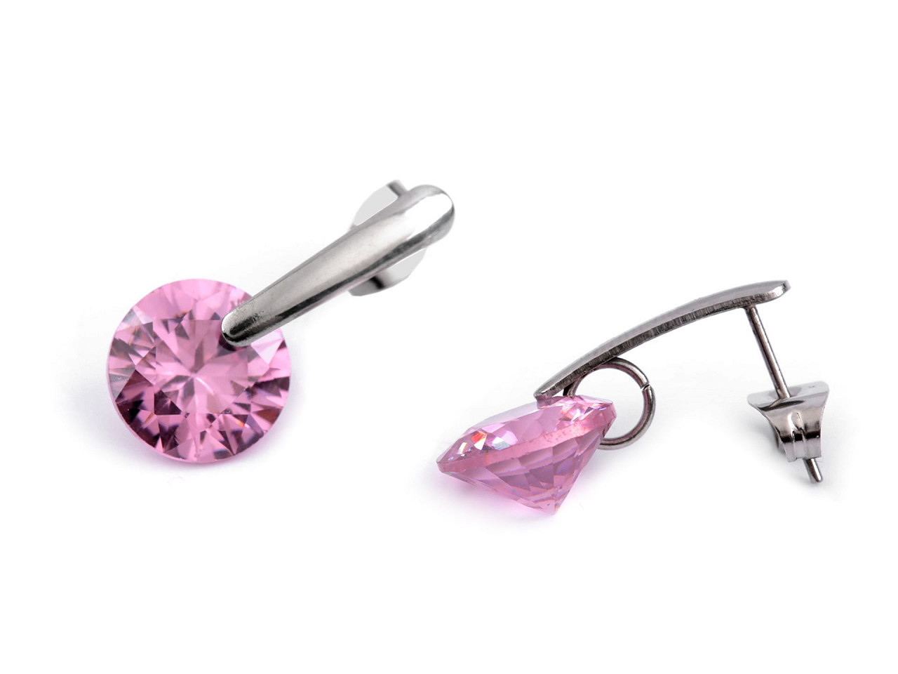 Ohrringe aus edelstahl mit geschliffenem steinchen - Crystal (1 Paar)