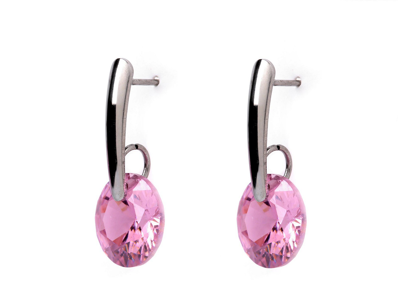 Ohrringe aus edelstahl mit geschliffenem steinchen - Crystal (1 Paar)