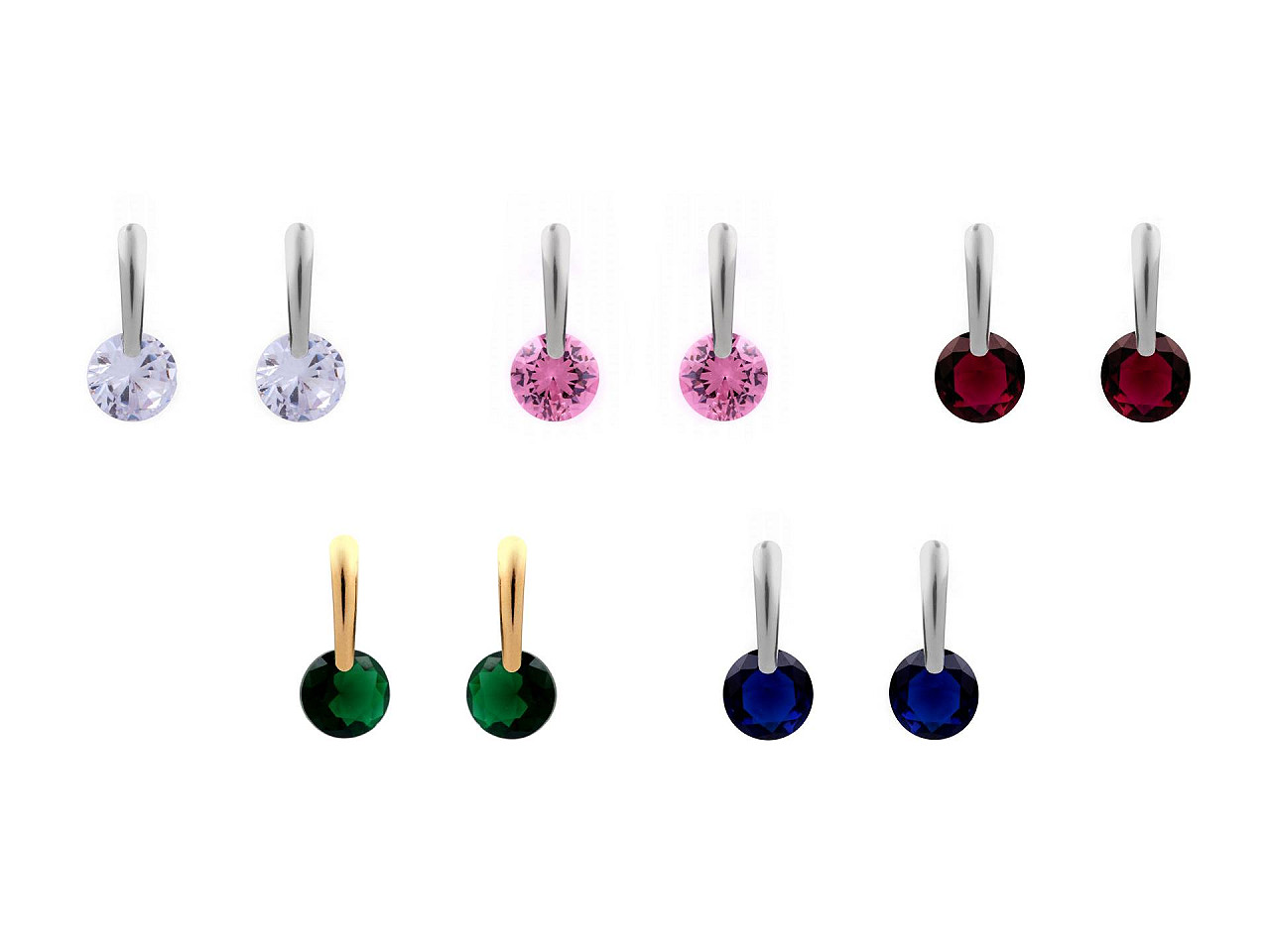 Ohrringe aus edelstahl mit geschliffenem steinchen - Crystal (1 Paar)