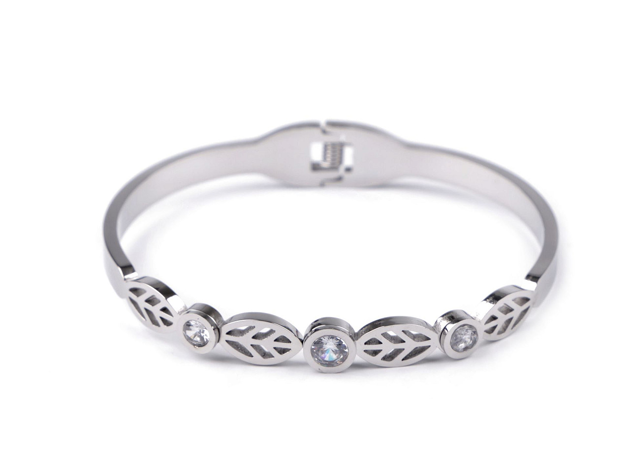 Armband aus edelstahl mit geschliffenen steinchen - Silber (1 Stück)