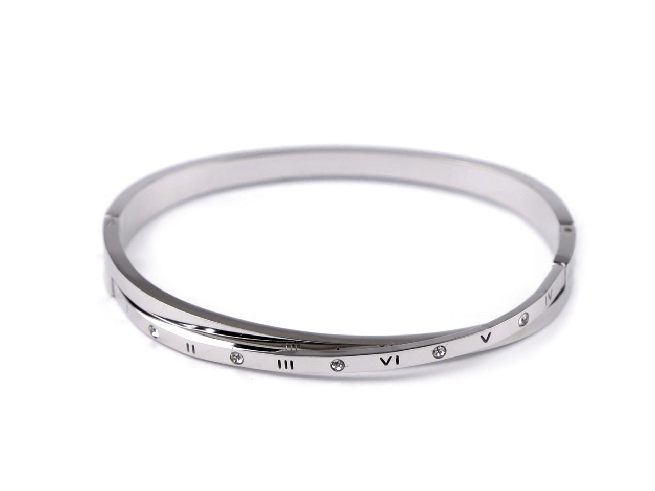 Armband aus edelstahl mit geschliffenen steinchen - Silber (1 Stück)
