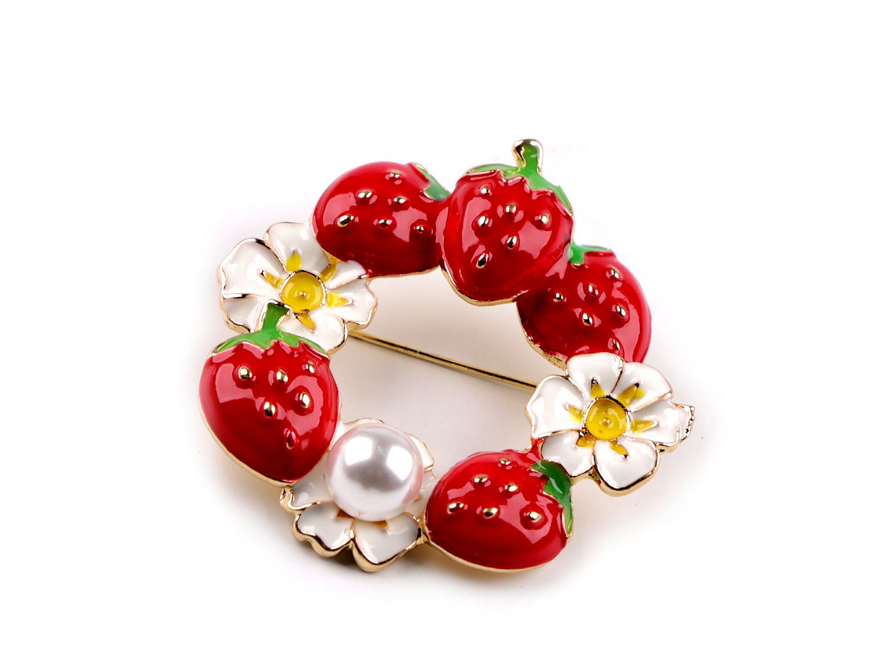 Brosche erdbeeren - Rot (1 Stück)