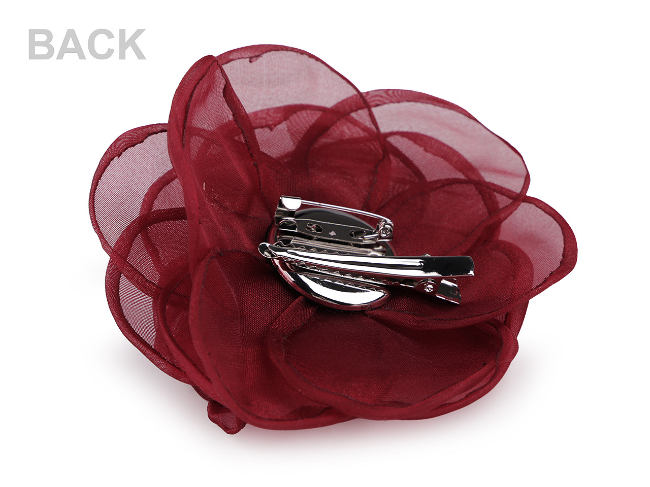 Brosche/haarschmuck organzablume, ø 10,5 cm - Hell-créme (1 Stück)