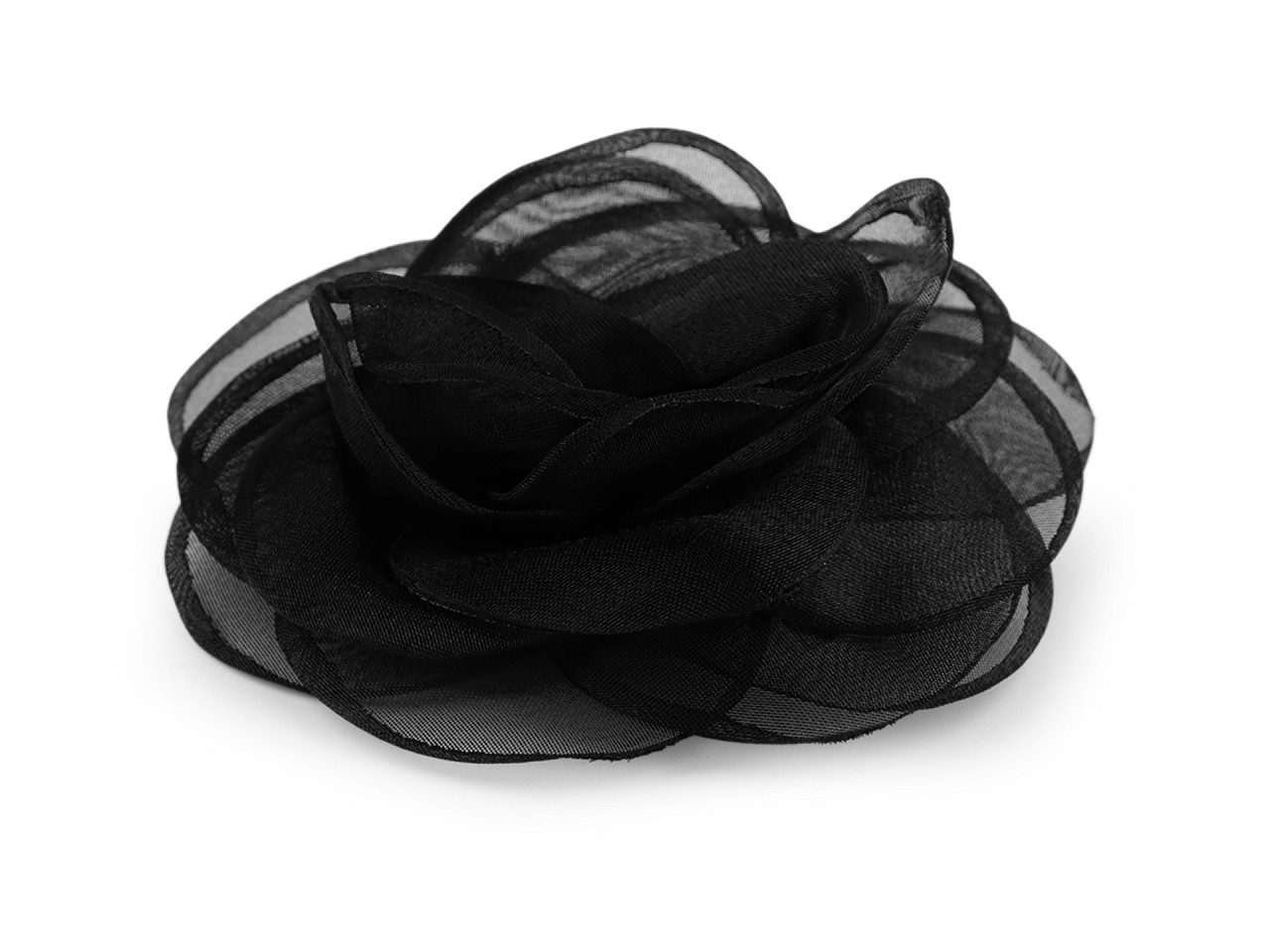 Brosche/haarschmuck organzablume, ø 10,5 cm - Hell-créme (1 Stück)