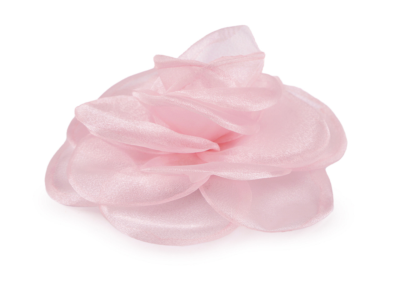 Brosche/haarschmuck organzablume, ø 10,5 cm - Hell-créme (1 Stück)