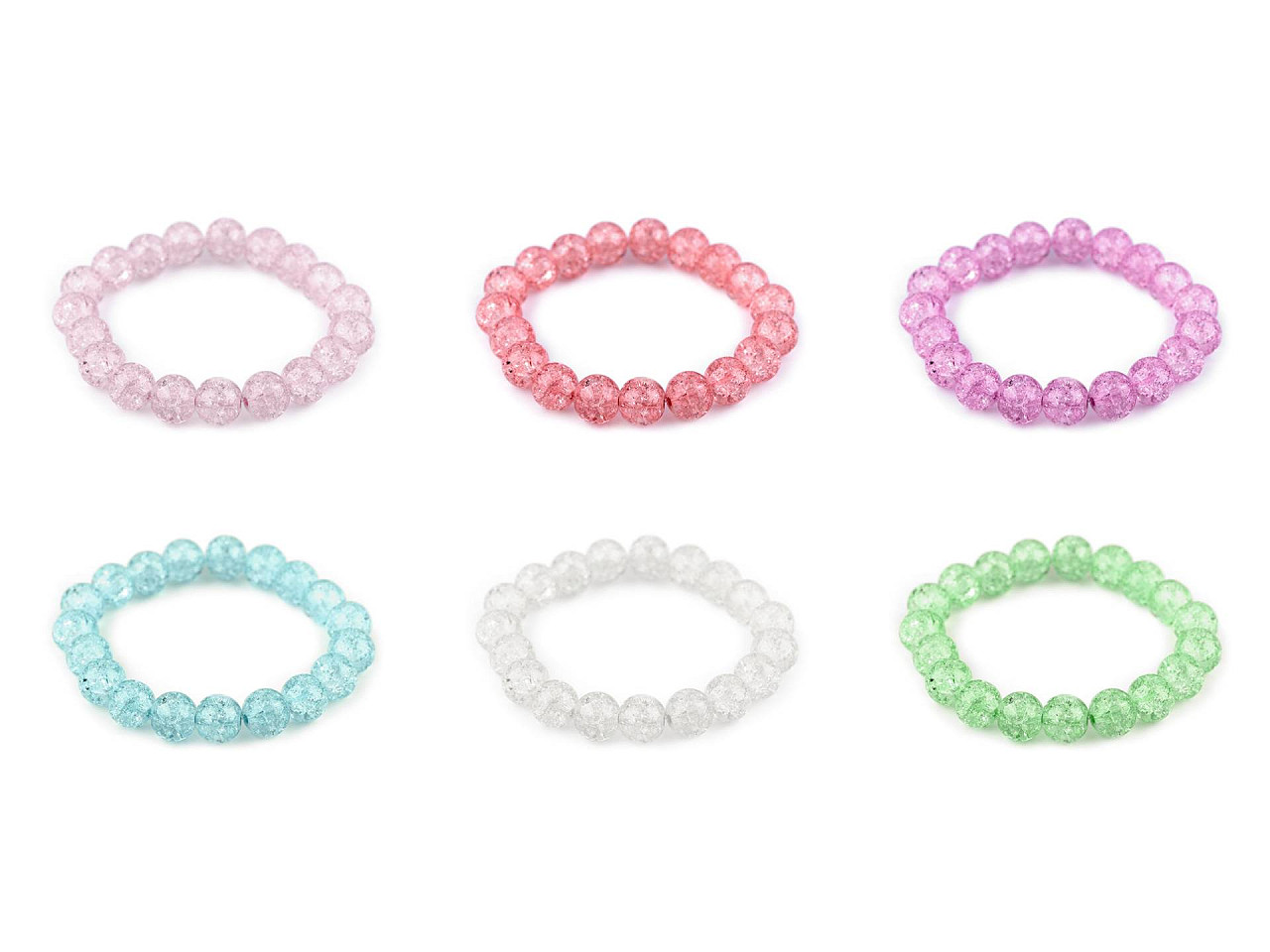 Armband aus glasperlen elastisch - Lila orchidee (1 Stück)