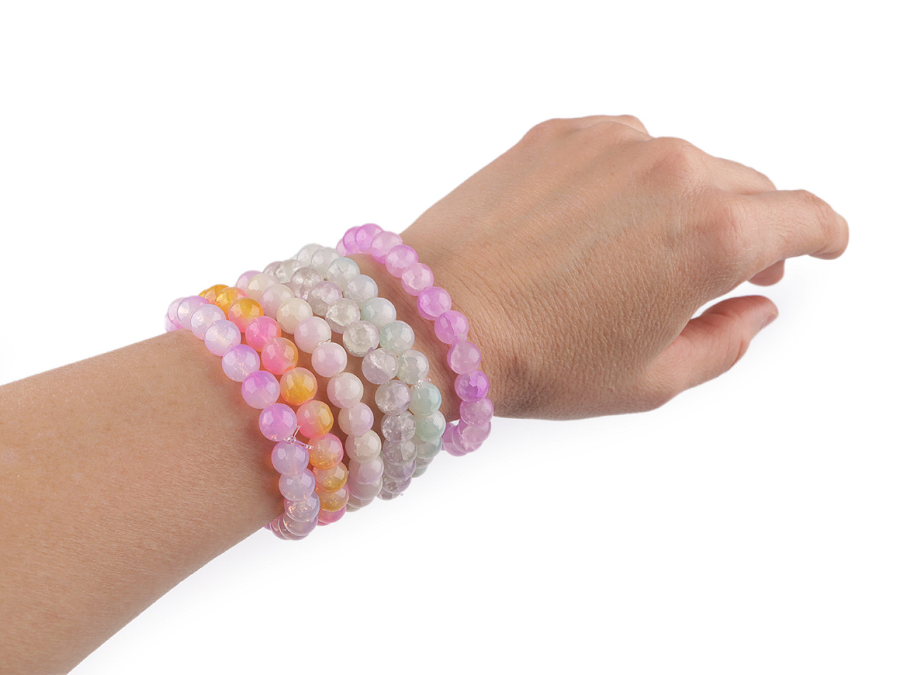 Armband aus glasperlen elastisch - Lavendel (1 Stück)