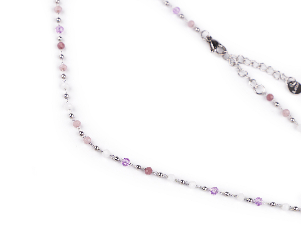 Halskette aus edelstahl mit geschliffenen perlen - Schwarz (1 Stück)