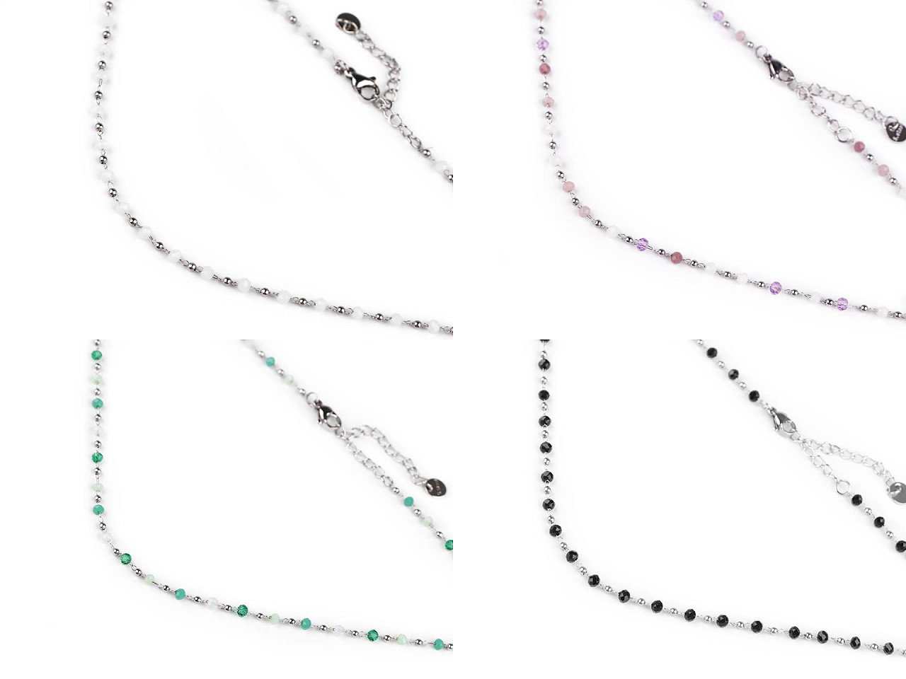 Halskette aus edelstahl mit geschliffenen perlen - Schwarz (1 Stück)