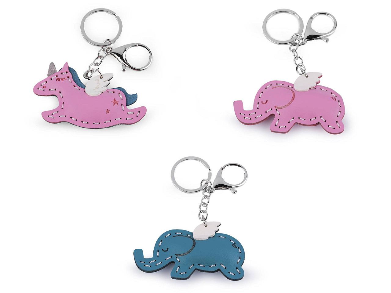 Rucksack-/schlüsselanhänger einhorn, elefant - Blau (1 Stück)