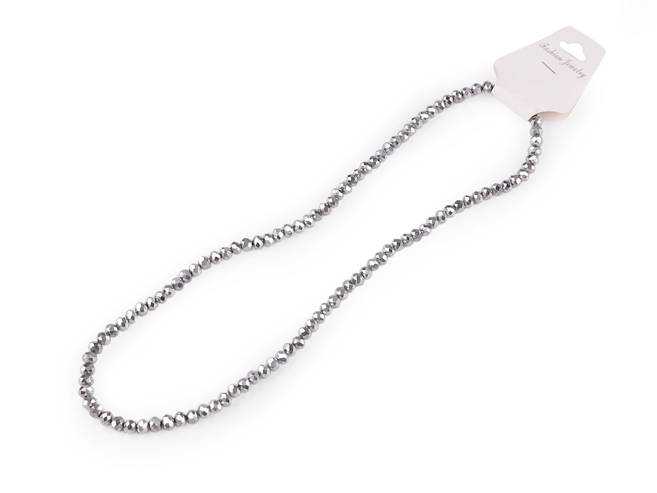 Halskette aus geschliffenen glasperlen, flexibel - Rot (1 Stück)