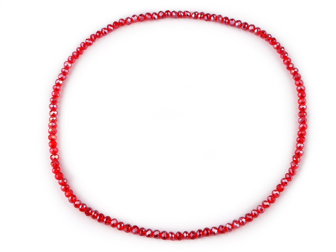 Halskette aus geschliffenen glasperlen, flexibel - Rot (1 Stück)