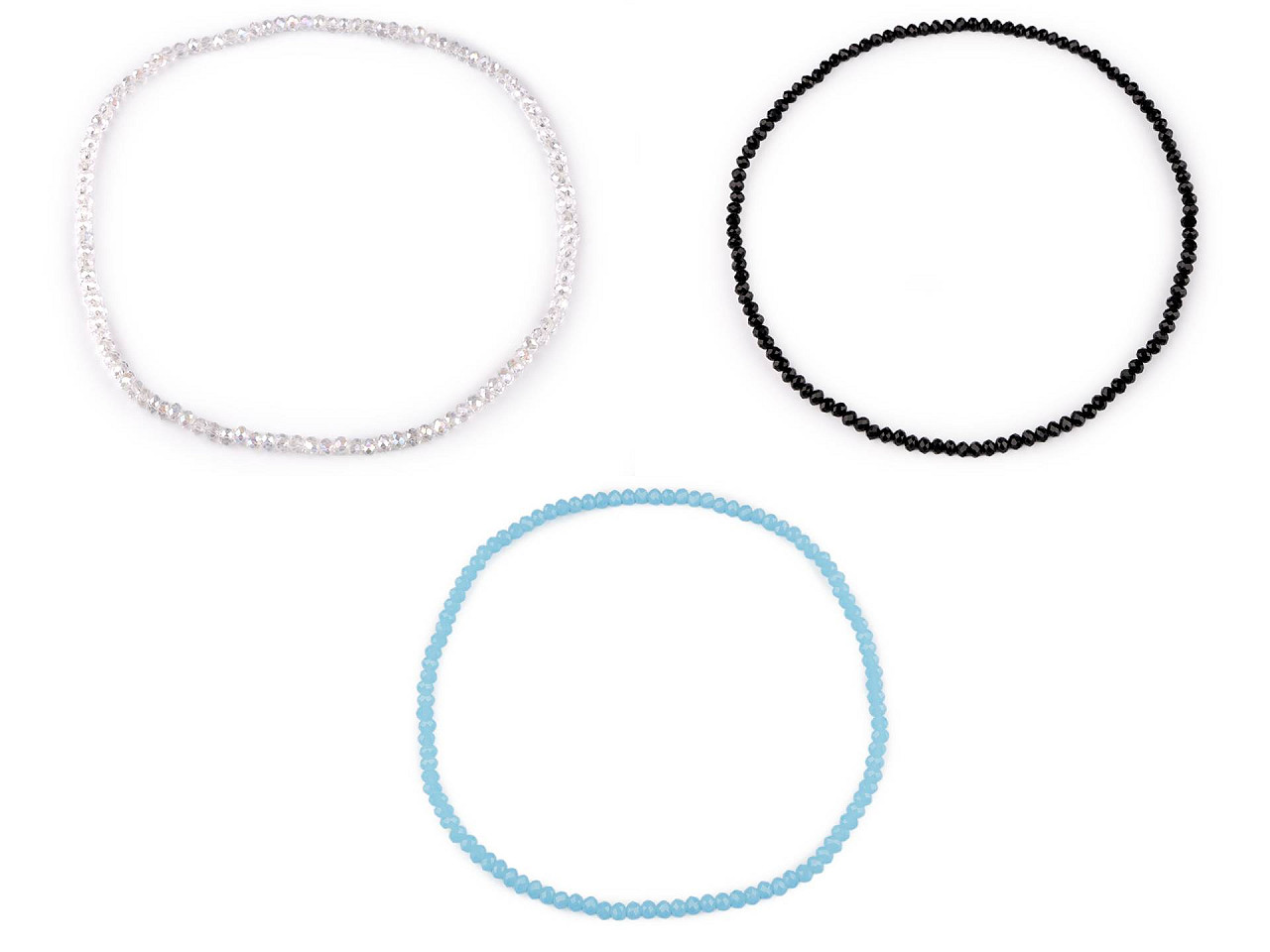 Halskette aus geschliffenen glasperlen, flexibel - Rot (1 Stück)