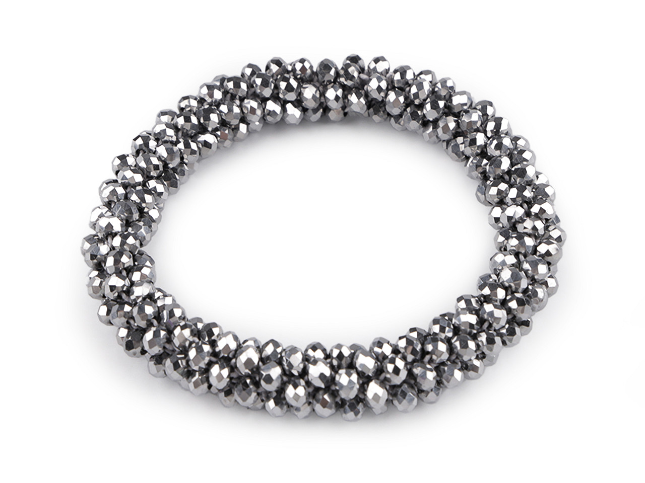 Armband/gummiband aus geschliffenen perlen - Lila violett (1 Stück)