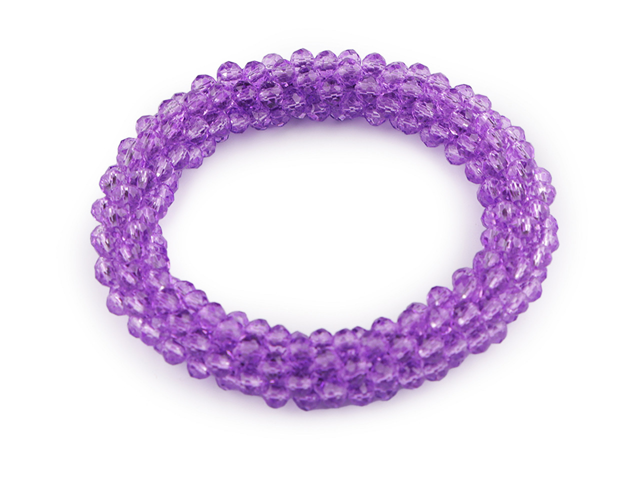 Armband/gummiband aus geschliffenen perlen - Lila violett (1 Stück)