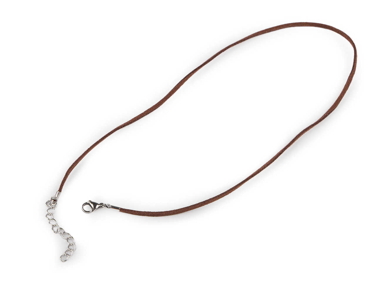 Kordel aus öko-leder mit edelstahl-karabiner, länge 46 cm - Grau (1 Stück)