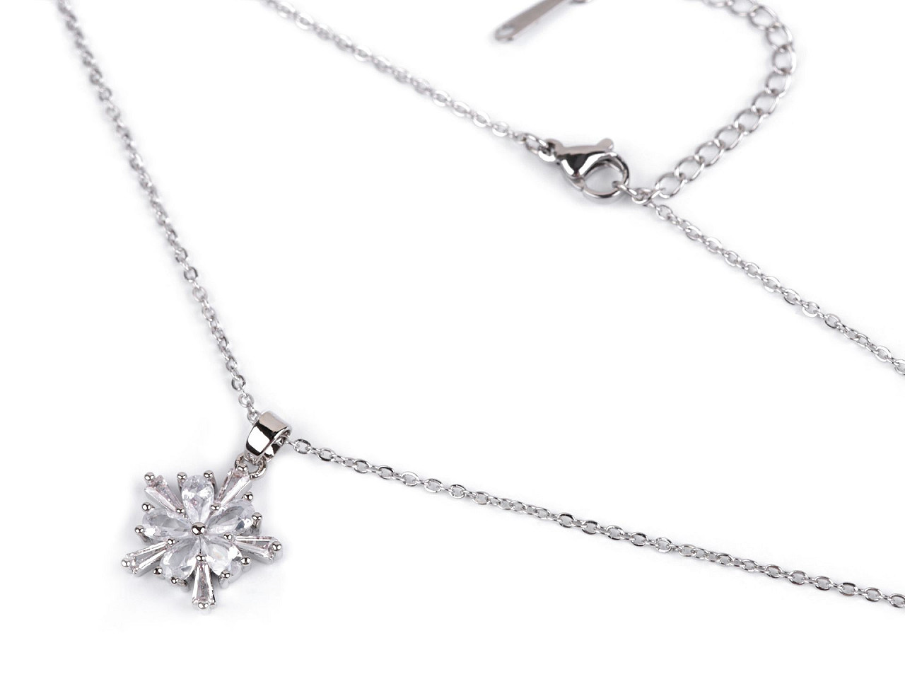 Halskette aus edelstahl schneeflocke mit geschliffenen steinchen - Crystal (1 Stück)