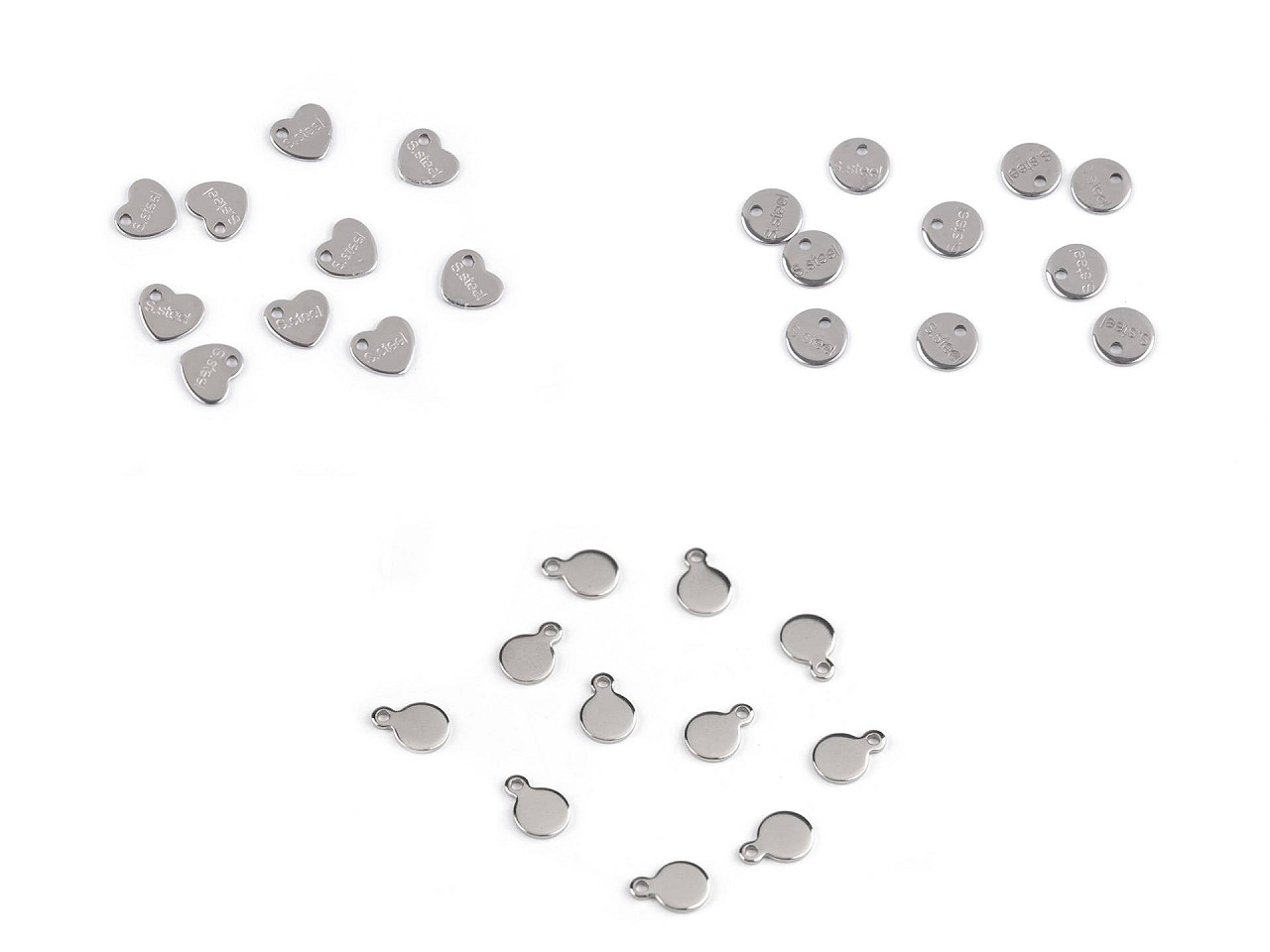 Anhänger/komponente zur schmuckherstellung aus edelstahl mit der aufschrift s.steel - Platine (50 Stücke)