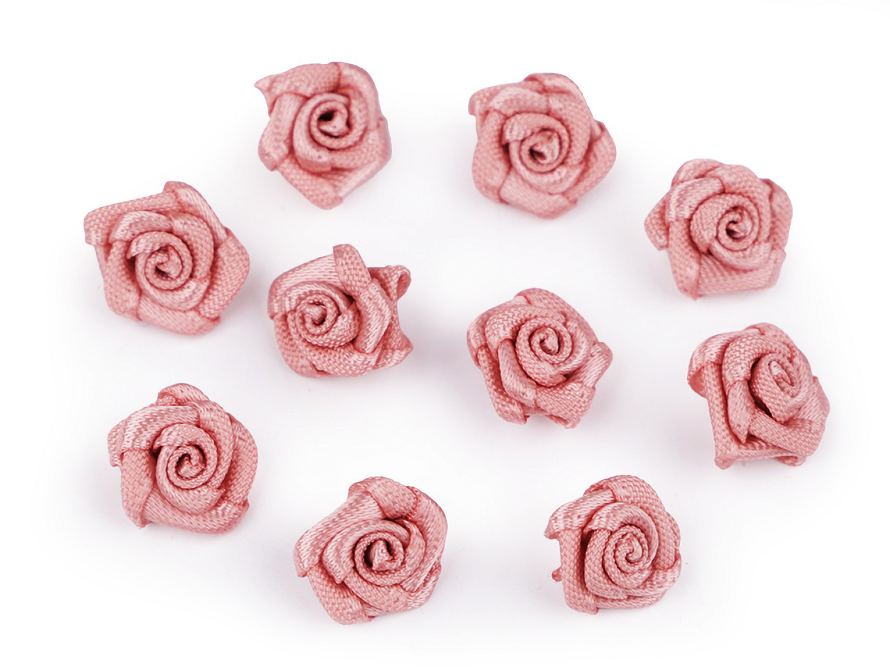 Rose satin ø10 mm - Weiß (10 Stücke)