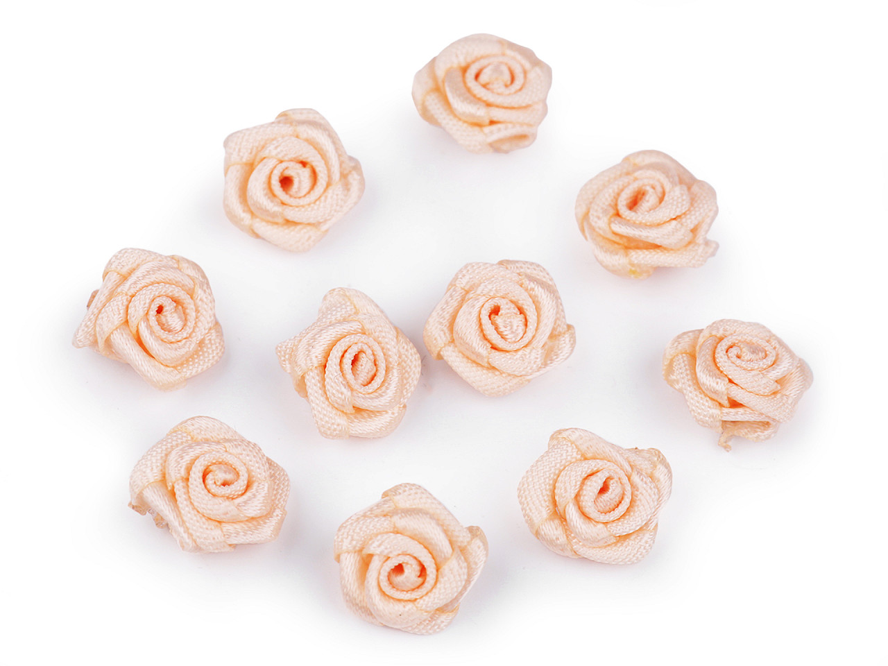Rose satin ø10 mm - Weiß (10 Stücke)