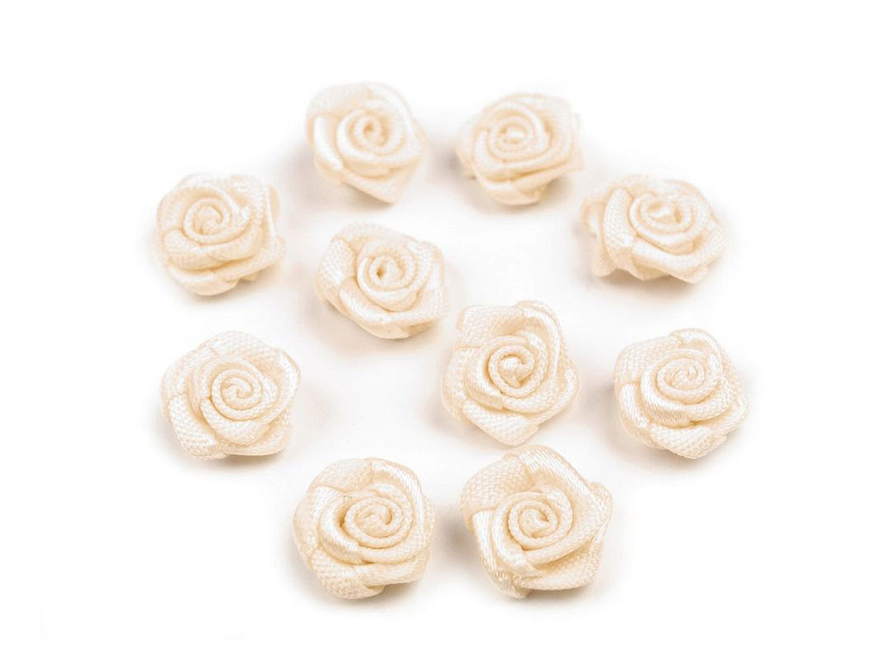 Rose satin ø10 mm - Weiß (10 Stücke)