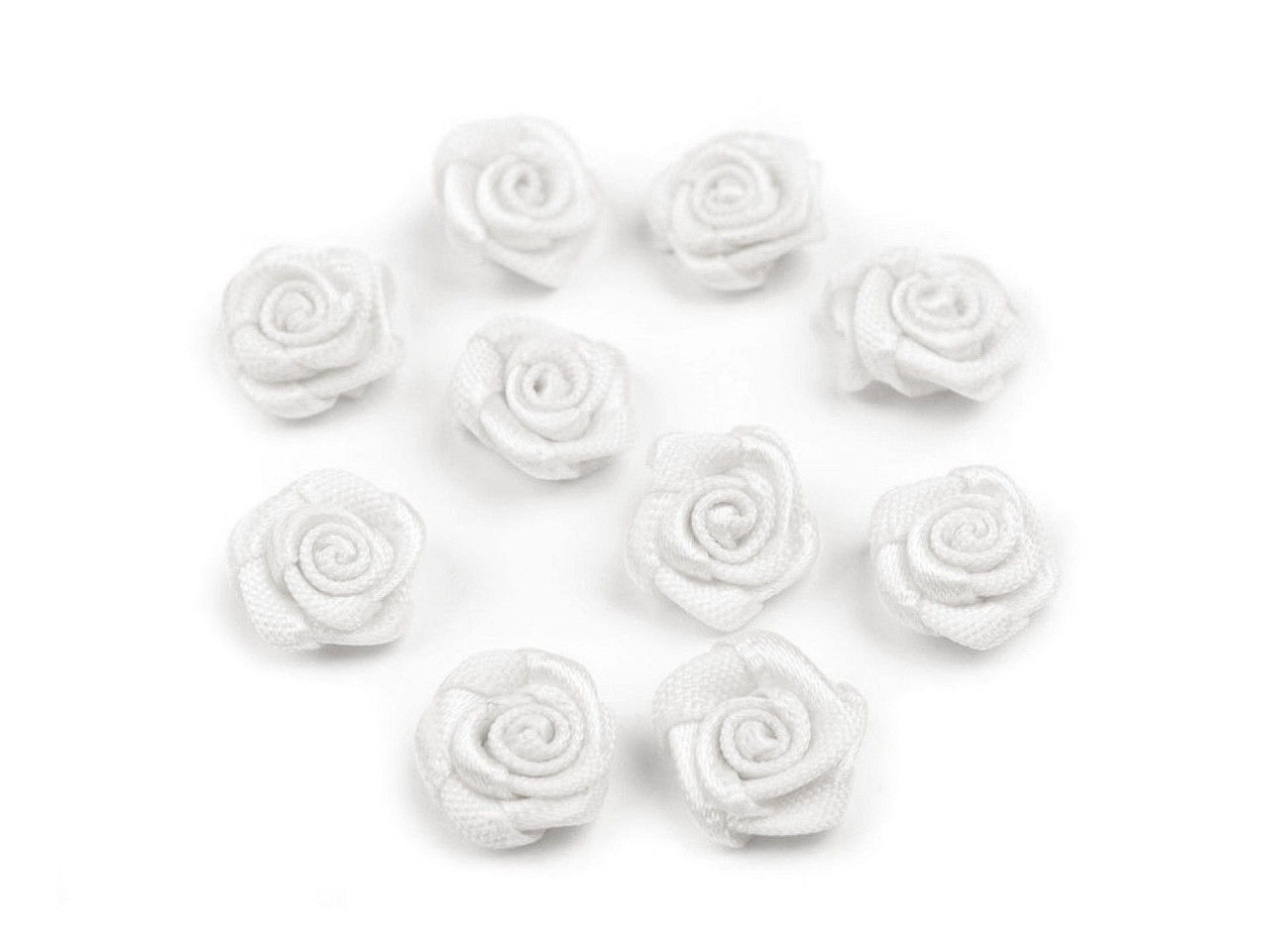 Rose satin ø10 mm - Weiß (10 Stücke)