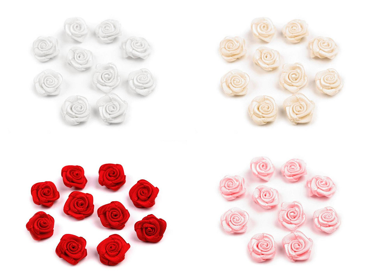 Rose satin ø10 mm - Weiß (10 Stücke)