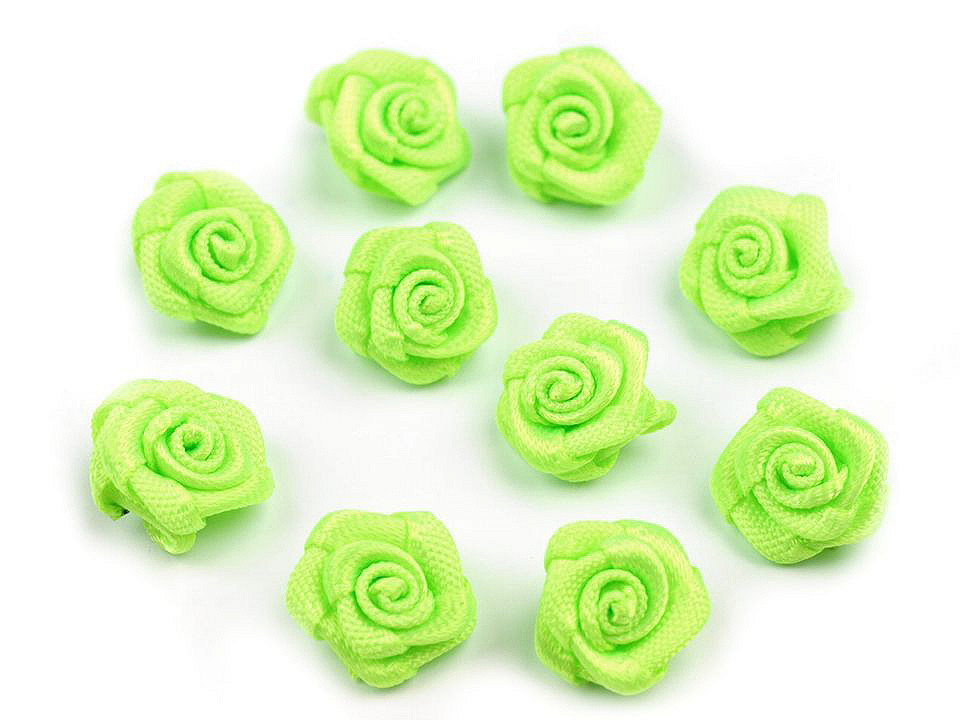 Rose satin ø10 mm - Weiß (10 Stücke)