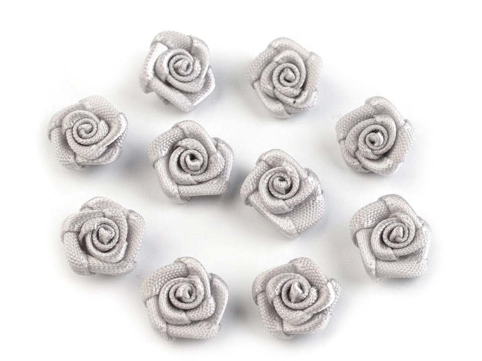 Rose satin ø10 mm - Weiß (10 Stücke)