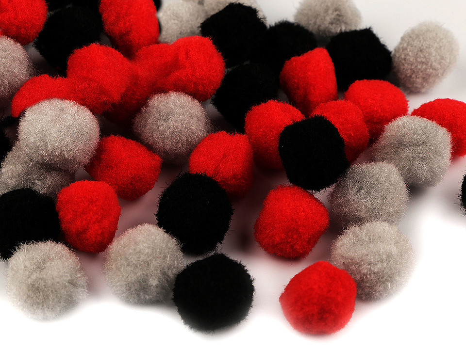 Bommel farbenmix ø20 mm - Rot (1 Tasche)