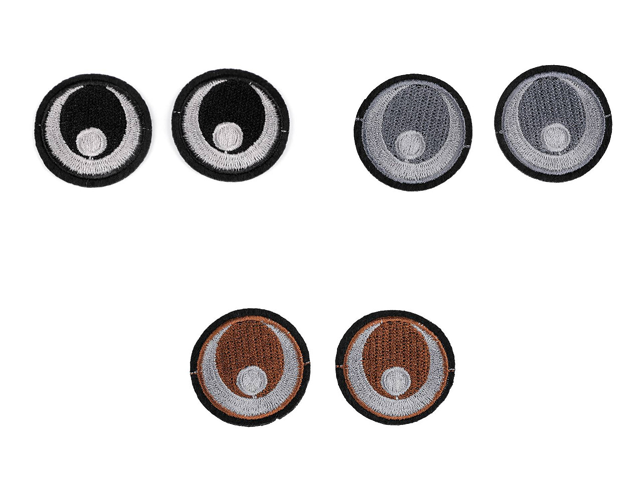 Aufbügeler/augen zum aufbügeln ø 38 mm - Schwarz (2 Stücke)