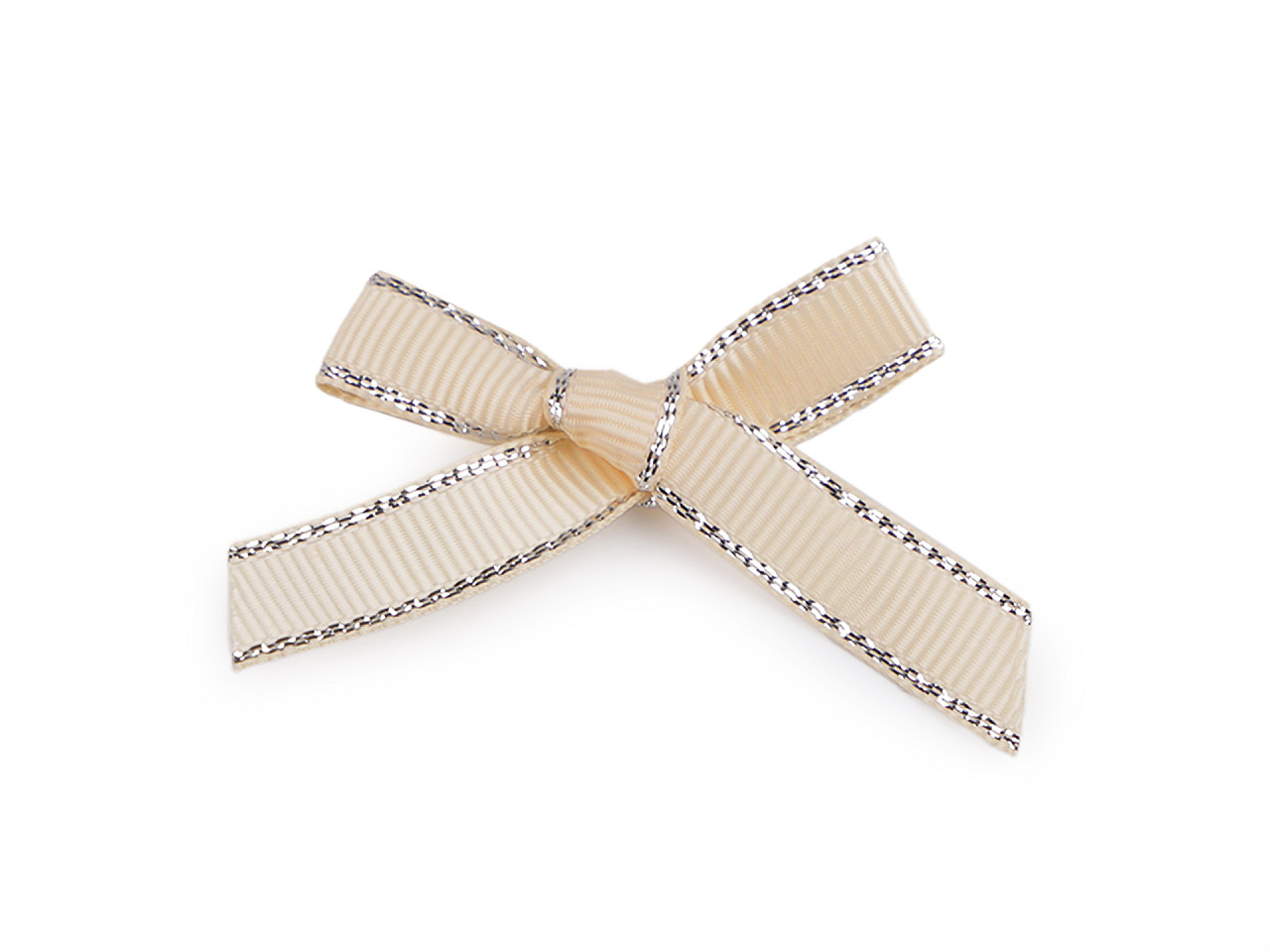 Hochzeits-/dekoschleife aus ripsband mit lurexkante - Hellbeige (10 Stücke)