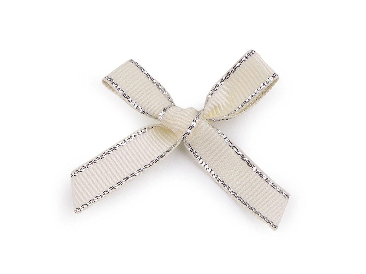 Hochzeits-/dekoschleife aus ripsband mit lurexkante - Hellbeige (10 Stücke)