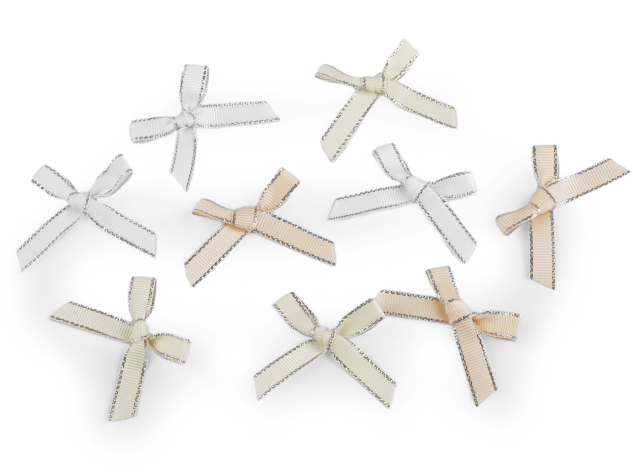 Hochzeits-/dekoschleife aus ripsband mit lurexkante - Hellbeige (10 Stücke)